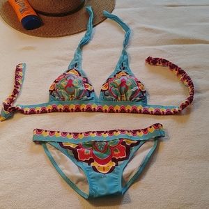 NWOT Blue Pattern Bikini